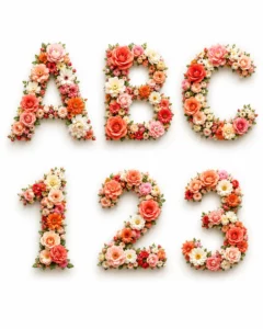 Lettres et chiffres géants en fleurs pour anniversaire et mariage
